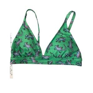 MeUndies Swim Plunge Bikini Top - Gecko Size L